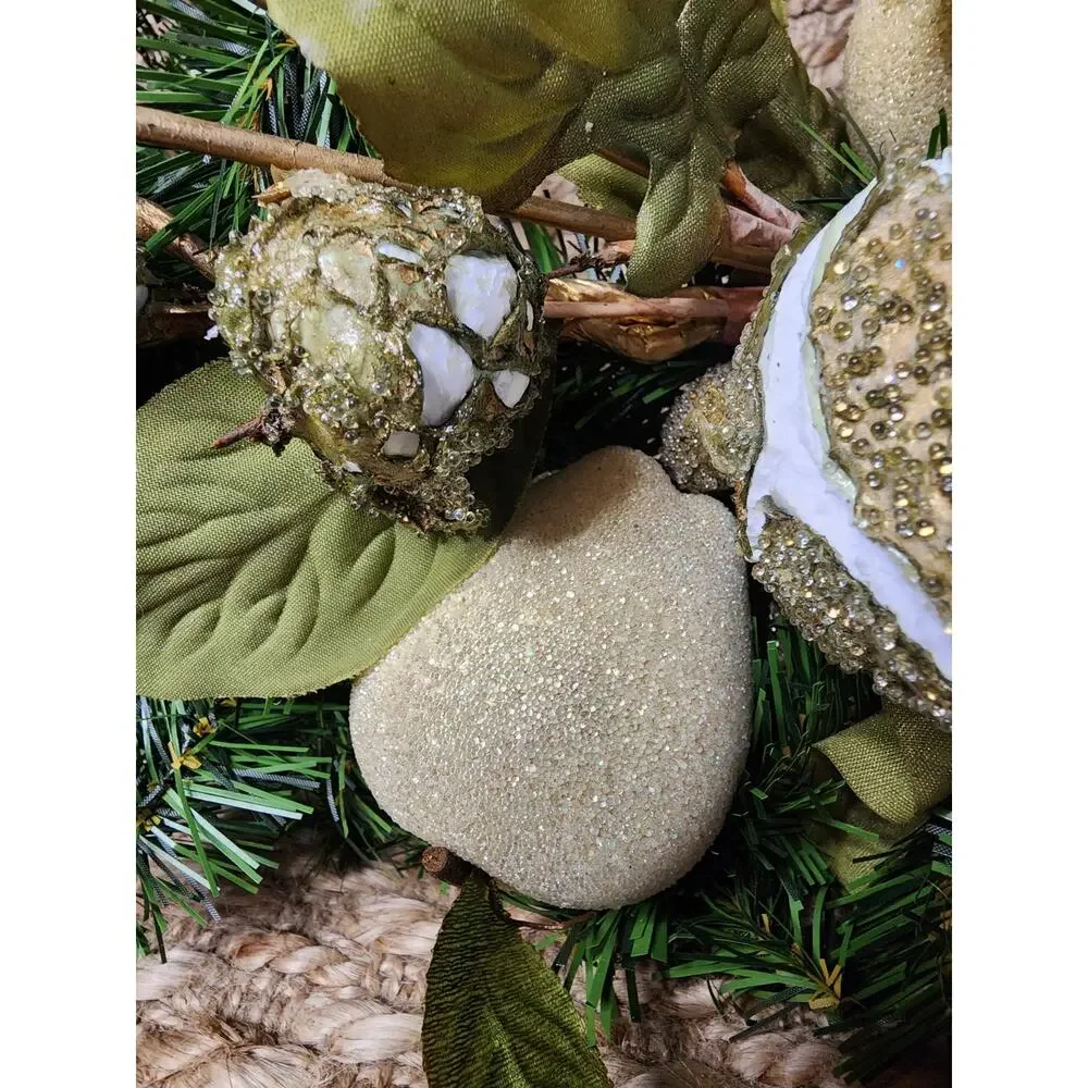 Wreath Christmas Angel Cherub Gold 25